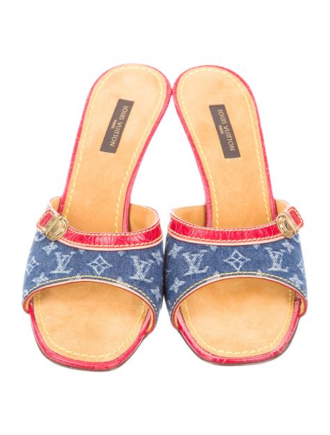 louis vuitton denim slides.